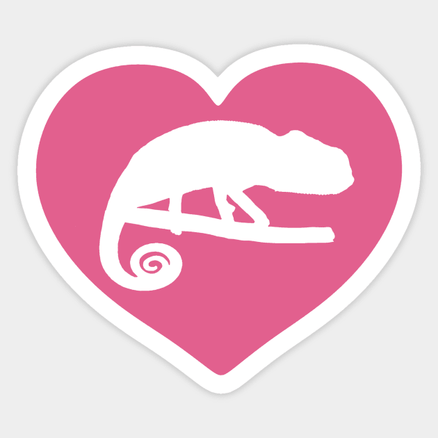 Pink Chameleon Heart for Chameleon Lovers Sticker by Mochi Merch